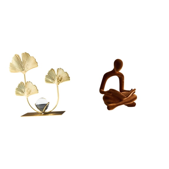 CarpNettore Leaves Statue Bookshelf Leaf Sculpture Human Figurine Abstract Thinker Statue Birthday Housewarming Gift Bedroom Holiday Decorative Desktop Ornament Modern Home Decor Collectibles