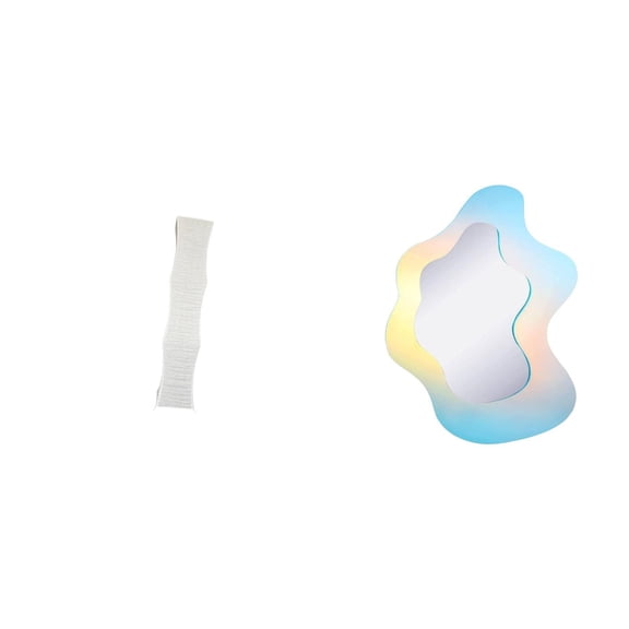 CarpNettore Living Room Standing Lamp Shade with Wavy Acrylic Mirror Modern Decorative Makeup Mirror for Bathroom Wall Decor