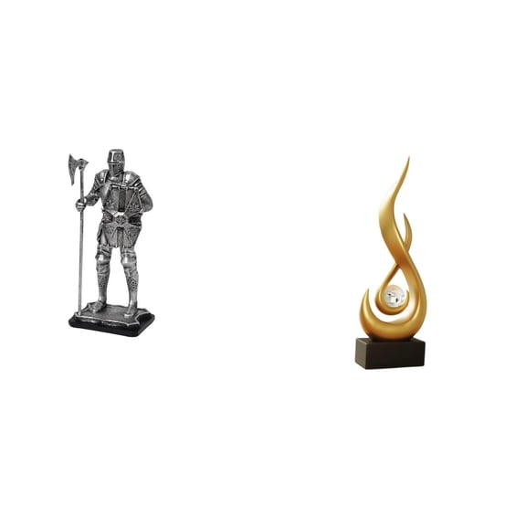 CarpNettore Majestic Knight Flame Figurine Decorative Statue Modern Art Sculpture for Entryway Fireplace Bedroom Living Room Home Decor Housewarming Gift