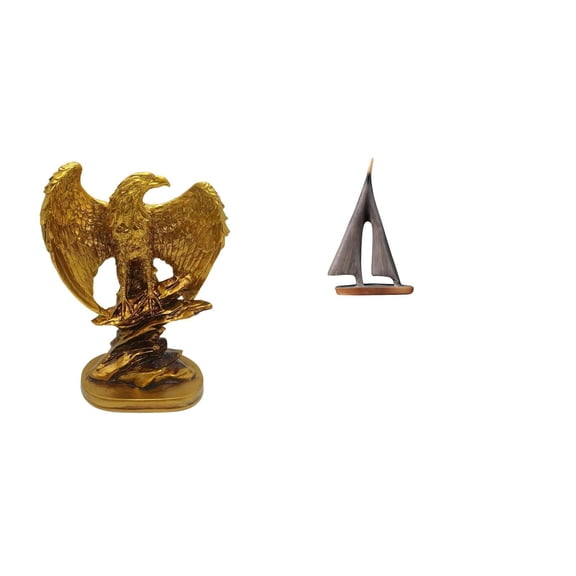 CarpNettore Majestic Sculpture And Sailing Boat Statue Ornament Decorative Artwork for Home Office Dining Room Room Party Display