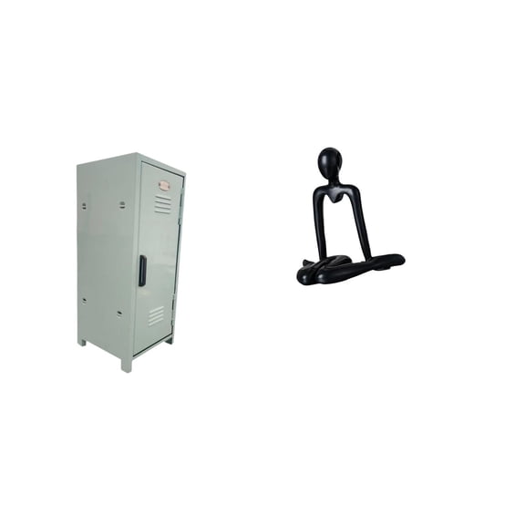 CarpNettore Mini Locker Cabinet Sculpture Organizer Abstract Stackable Dustproof Storage Bin Decorative Figurine Tabletop Ornament for Home Bedroom Keys