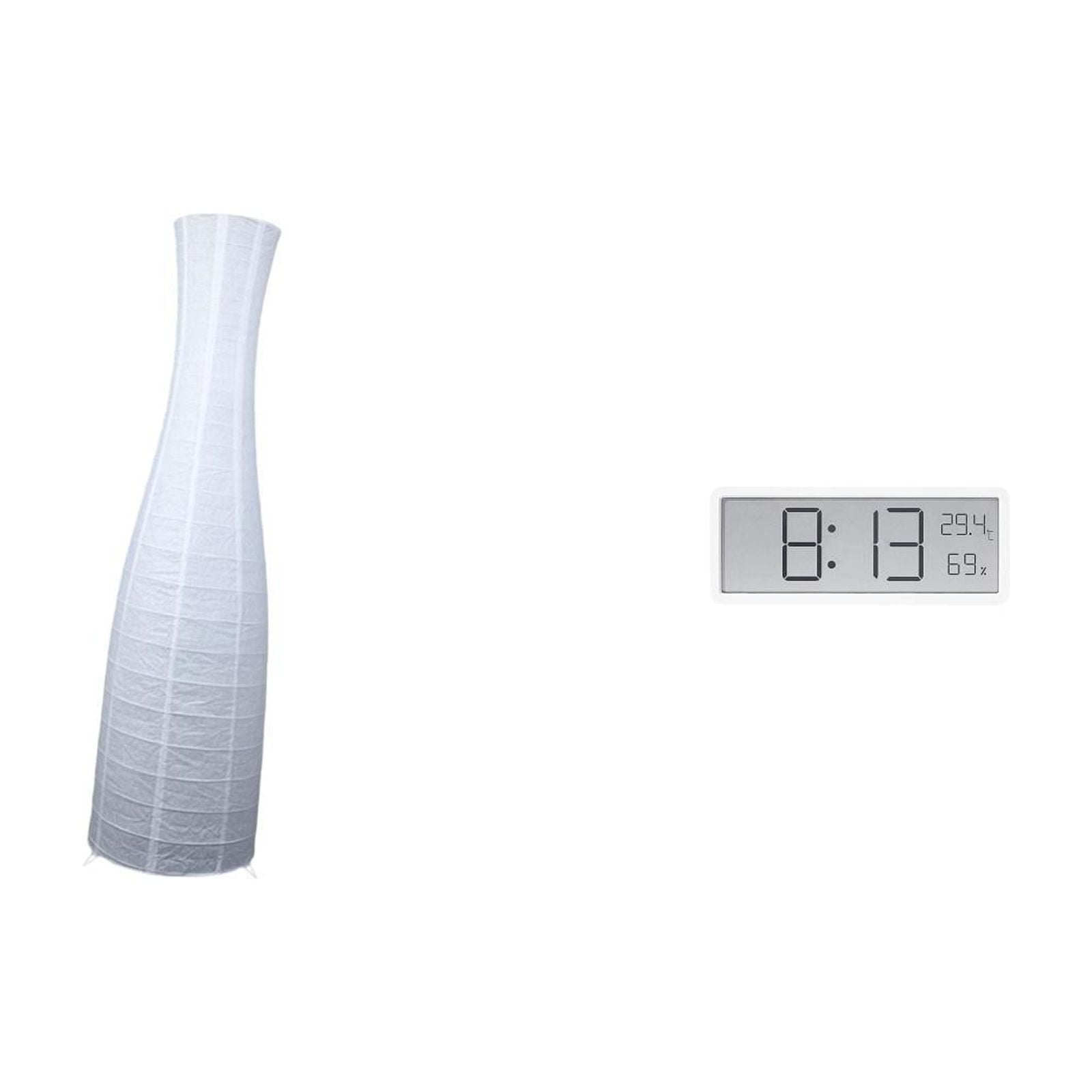CarpNettore Minimalist Paper Floor Lamp Shade with Digital Display Multipurpose Protector Cover for Hotel Bedroom Living Room and Office Classroom
