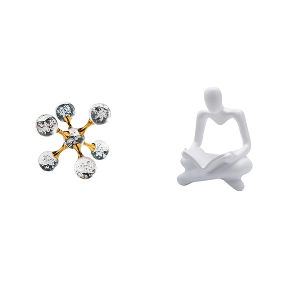 CarpNettore Modern Abstract Thinker Bubble Sphere Figurine Tabletop Ornament Decorative Craft Sculpture for Desk Office Shelf Living Room Home