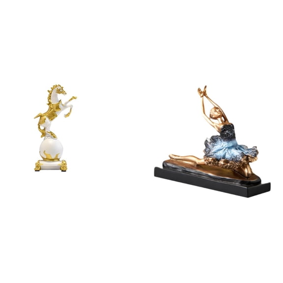 CarpNettore Modern Ballet Dancer Horse Figurine Statue Collection for Bedroom Living Room Desk Centerpiece and Restaurant Fireplace Ornament Decor