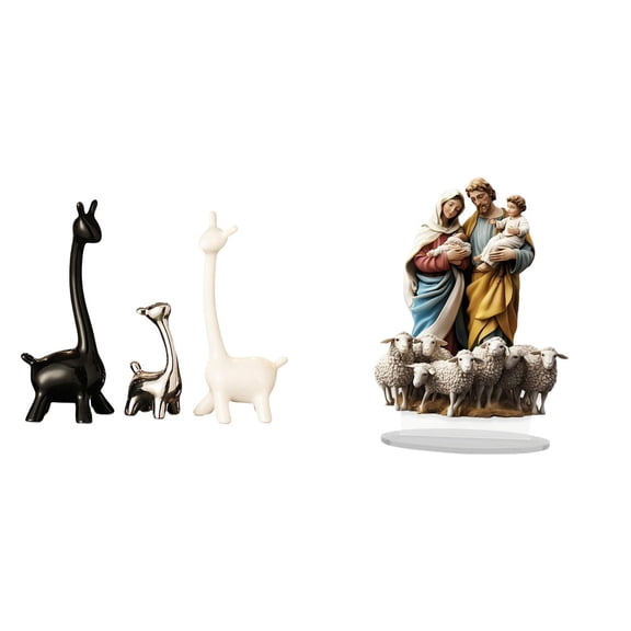 CarpNettore Modern Creative Giraffe Statue Ceramic Figurines Unique Acrylic Desktop Decor Table Centerpiece Gift for Office Bookshelf Bedroom Holiday Home Fireplace