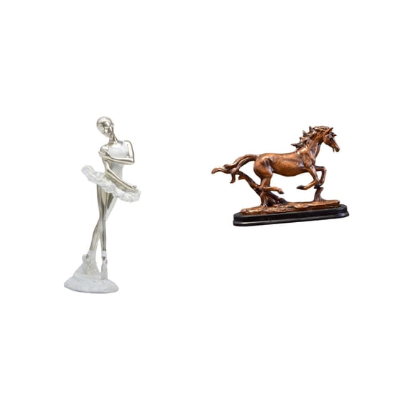 CarpNettore Modern Dancing Girl and Horse Statue Figurine Creative Art Sculpture for Bedroom Office Desk Living Room Home Decor Collectible Ornament