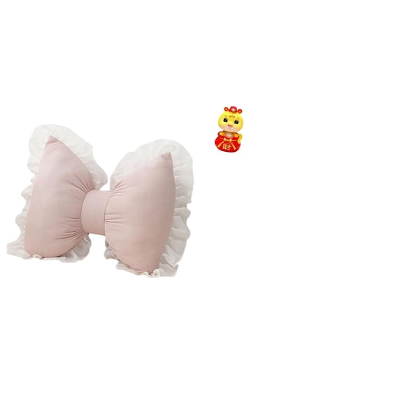 CarpNettore Modern Home Furnishing Comfortable Sofa Cushion and Bedside Cushion with Cute Bow Design for Study Room Office Chair Farmhouse Indoor Decor Featuring Chinese New Year Snake Statue