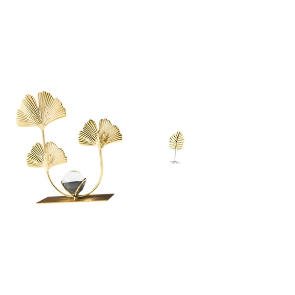 CarpNettore Modern Leaf Sculpture Bookshelf Ornament Metal Figurine Decorative Collectibles Abstract Home Decor Birthday Housewarming Gift Holiday Bedroom Bar
