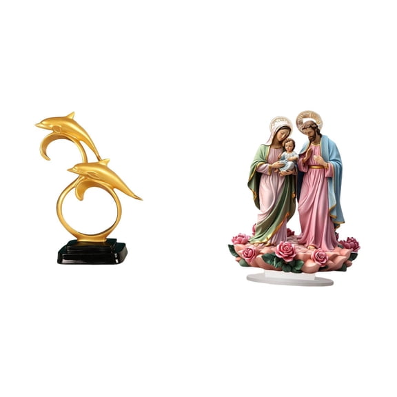 CarpNettore Modern Lifelike Dolphin Figurine Acrylic Desktop Ornament Unique Collectible Home Decor for Office Tabletop Bookshelf Holiday Gift