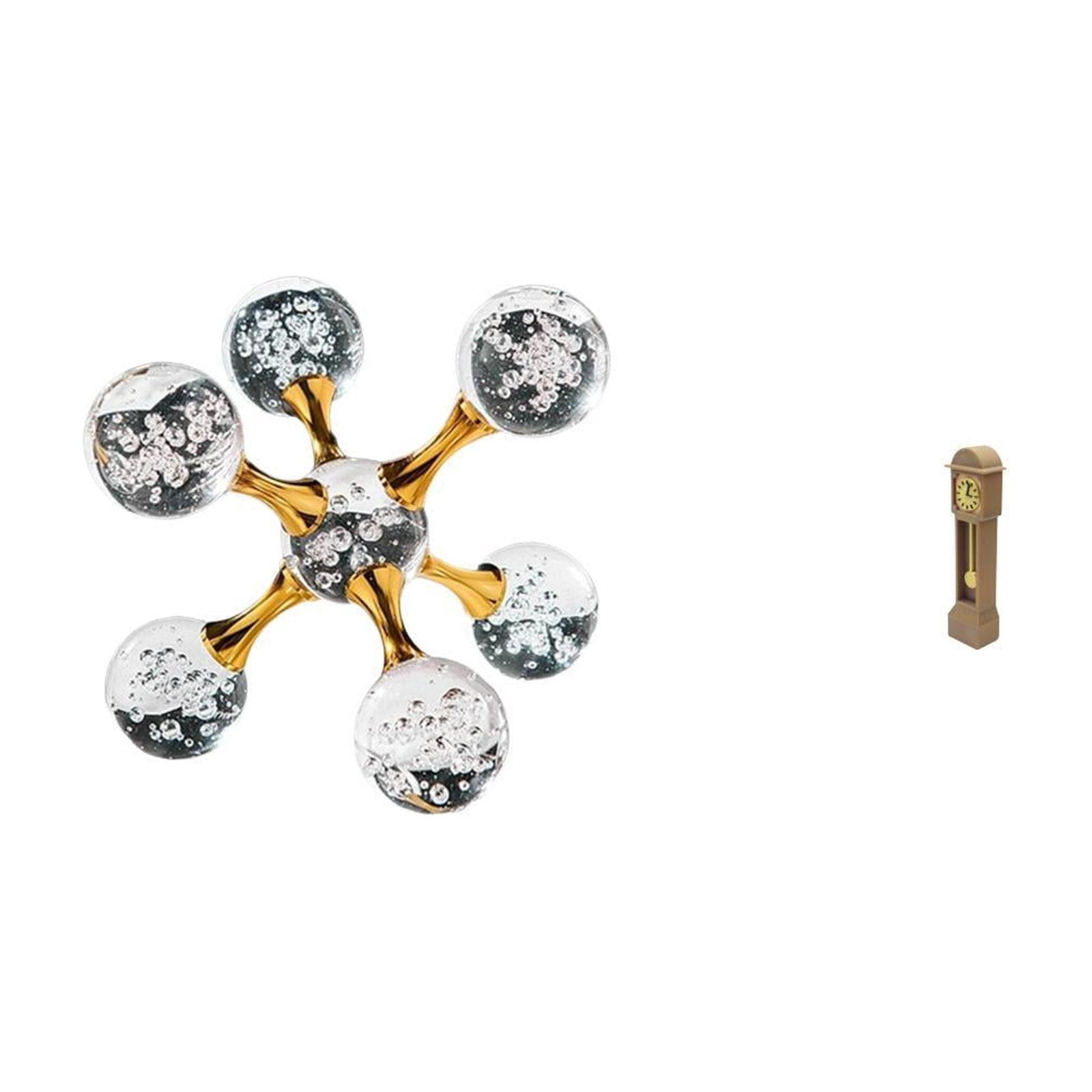 CarpNettore Modern Miniature Sphere Clock Figurine Tabletop Ornament ...