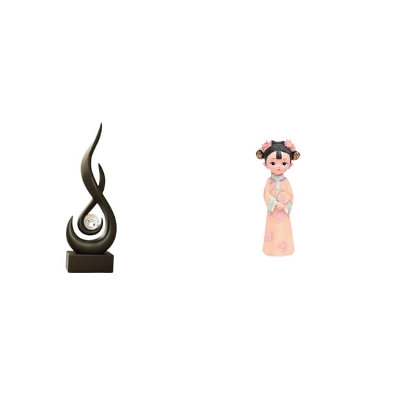 CarpNettore Modern Resin Flame Girl Figurine Abstract Fire Art Sculpture Desktop Ornament Traditional Chinese Miniature Keepsake for Living Room Bedroom Cabinet Office