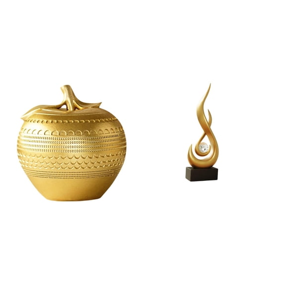CarpNettore Modern Resin Fruit Flame Figurine Art Sculpture Simple Abstract Ornament for Tabletop Bookshelf Dining Room Bedroom Office Cabinet Living Room Indoor
