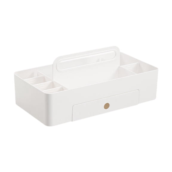 CarpNettore Multifunctional Caddy Organizer Portable Box Container Stationery Dresser Makeup White