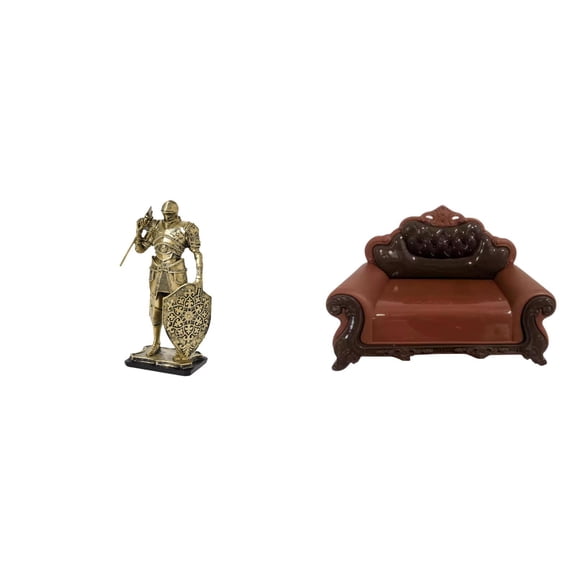 CarpNettore Nordic Art Resin Knight Statue Figurine Abstract Sculpture Ornament for Desk Cabinet Office Table Centerpiece Entryway Miniature Sofa Couch Single Chair Model DIY Accessory