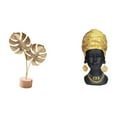 thumbnail image 1 of CarpNettore Nordic Creative Metal Leaf Sculpture and African Woman Resin Figurine Abstract Tabletop Ornament for Home Decor Centerpiece Entrance Shelf Party, 1 of 8
