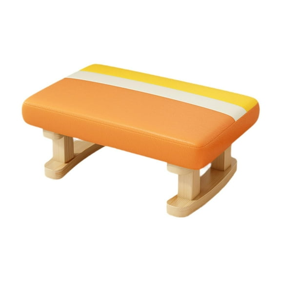 CarpNettore Ottoman Stool Small Footstool Anti Slip Seat Chair Stable Foot Stool Footrest for Entrance Dressing Room Playroom Living Room Orange