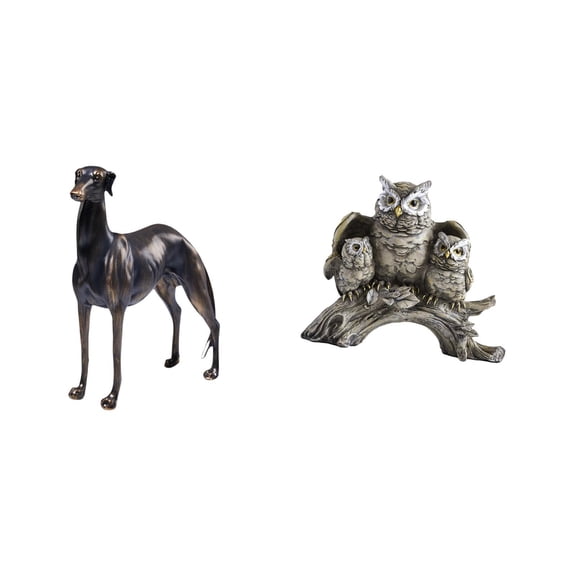 CarpNettore Owl Resin Animal Figurine Modern Sculpture Table Centerpiece Desk Figure for Living Room Hotel Office Cabinet Decor Christmas NightStand