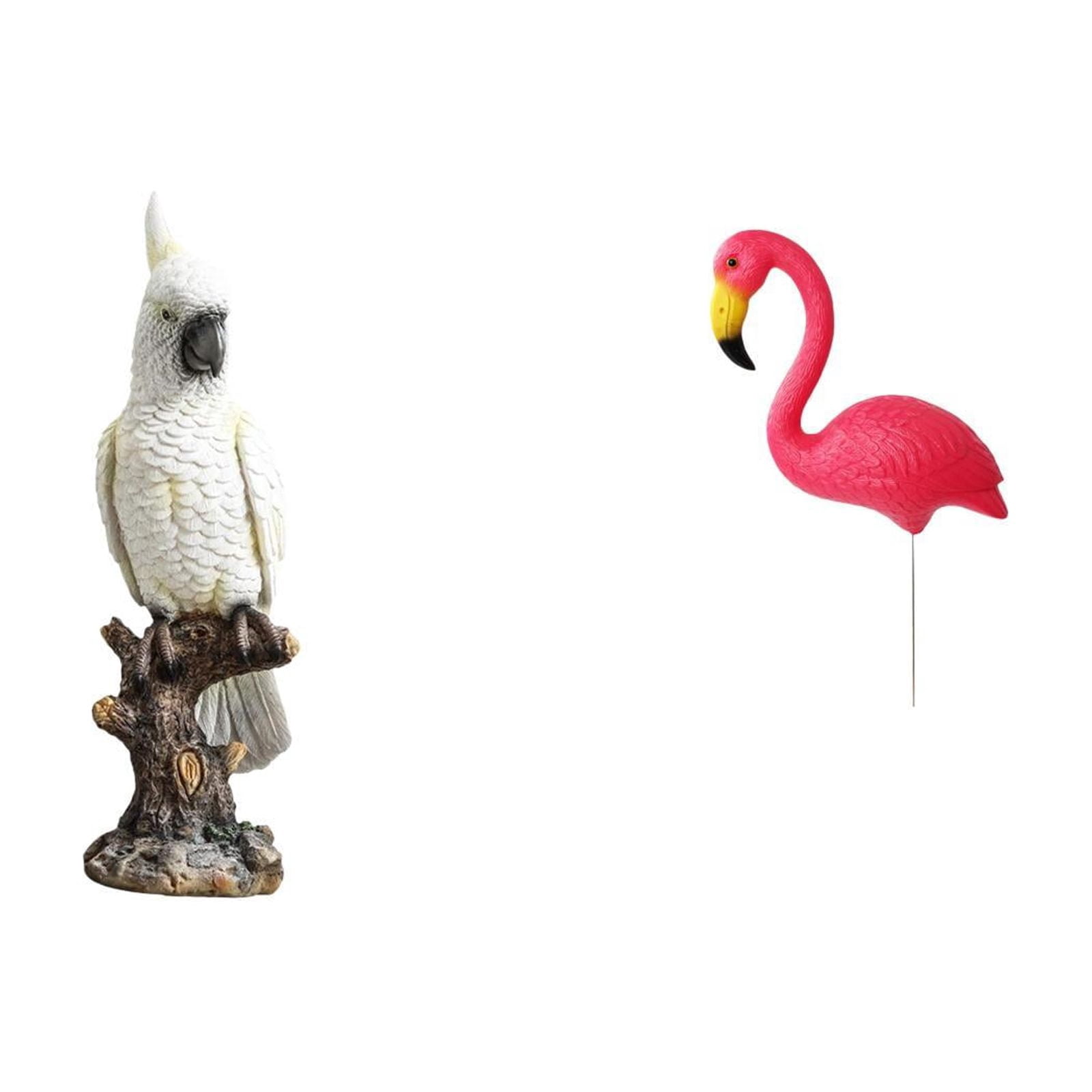 CarpNettore Parrot Bird Statue Animal Sculpture Resin Indoor Decorative Figurine Desktop Ornament for Desk Table Centerpiece Fireplace Cabinet Yard Art Ornament Backyard Fairy Garden