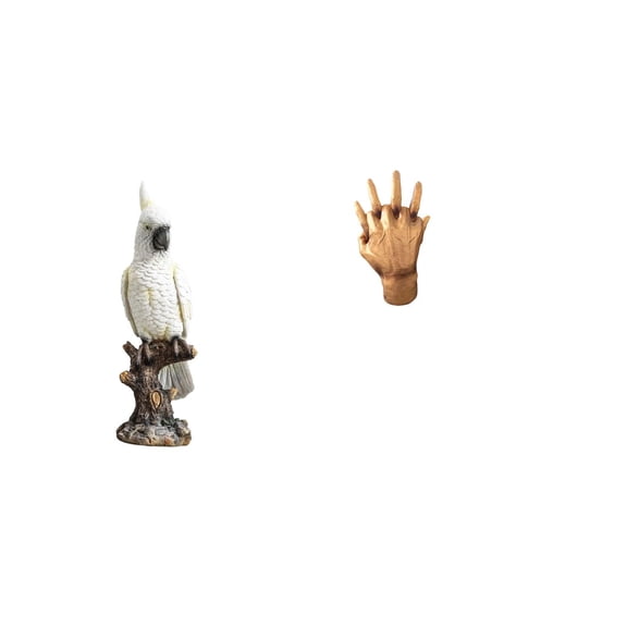 CarpNettore Parrot Hands Statue Animal Sculpture Resin Indoor Decorative Figurine Entwined Hand Ornament for Desk Table Centerpiece Fireplace Cabinet Bedroom Shelf Decor Tabletop Soulmate Hand