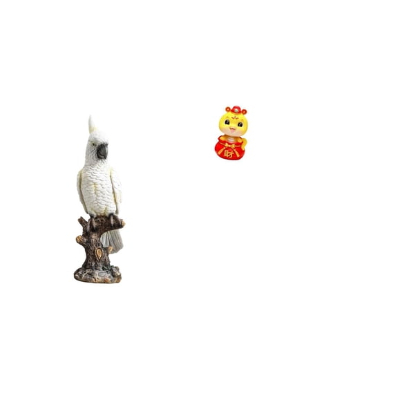 CarpNettore Parrot Snake Statue Animal Sculpture Resin Indoor Decorative Figurine Desktop Ornament for Desk Table Centerpiece Fireplace Cabinet Chinese New Year 2025 Keepsake Art Crafts