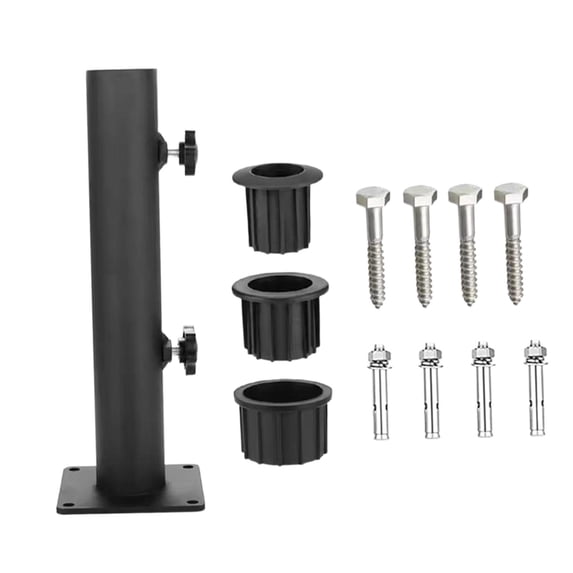 CarpNettore Patio Umbrella Base Iron Heavy Duty Parasol Holder Umbrella Tube Mount Flag Pole