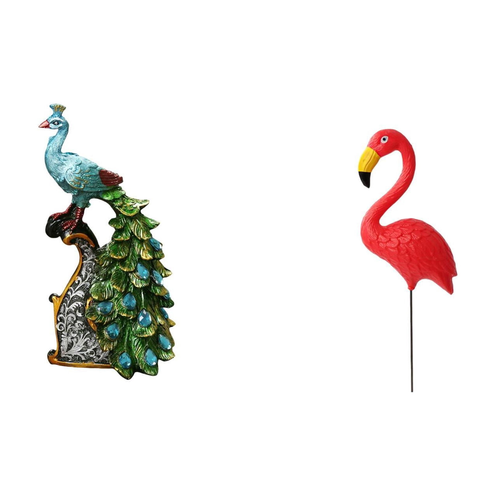 CarpNettore Peacock Bird Statue Animal Sculpture Collection Elegant Tabletop Ornament for Bedroom Office Living Room Bookshelf Home Decoration Yard Art Ornament Backyard Fairy Garden