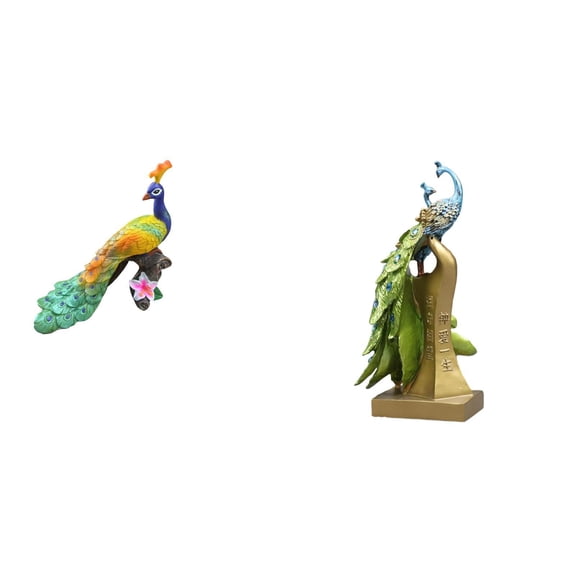 CarpNettore Peacock Sculpture Figurine Decorative Garden Ornament Statue for Home Yard Desk Entrance Table Centerpiece Office Birthday Gift