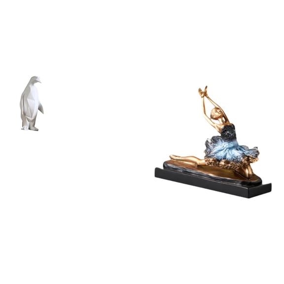 CarpNettore Penguin Ballet Dancer Sculpture Figurine Collectable Craft Decorative Ornament Resin Animal Statue for Housewarming Tabletop Bar Bedroom Office Gift Desk Ballerina Girls Figurine
