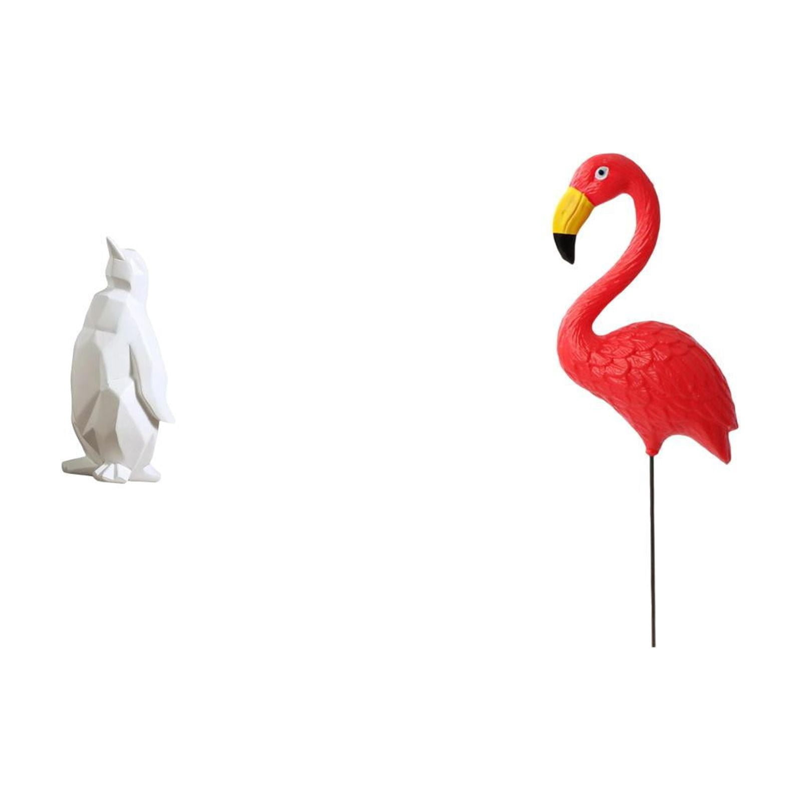 CarpNettore Penguin Bird Sculpture Figurine Collectable Craft Decorative Ornament Resin Animal Statue Yard Art Ornament Backyard Fairy Garden Accessories Flamingo Garden Stake for Housewarming