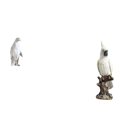CarpNettore Penguin Parrot Resin Animal Sculpture Figurine Collectable Decorative Ornament Statue for Housewarming Tabletop Desk Table Centerpiece Bedroom Office