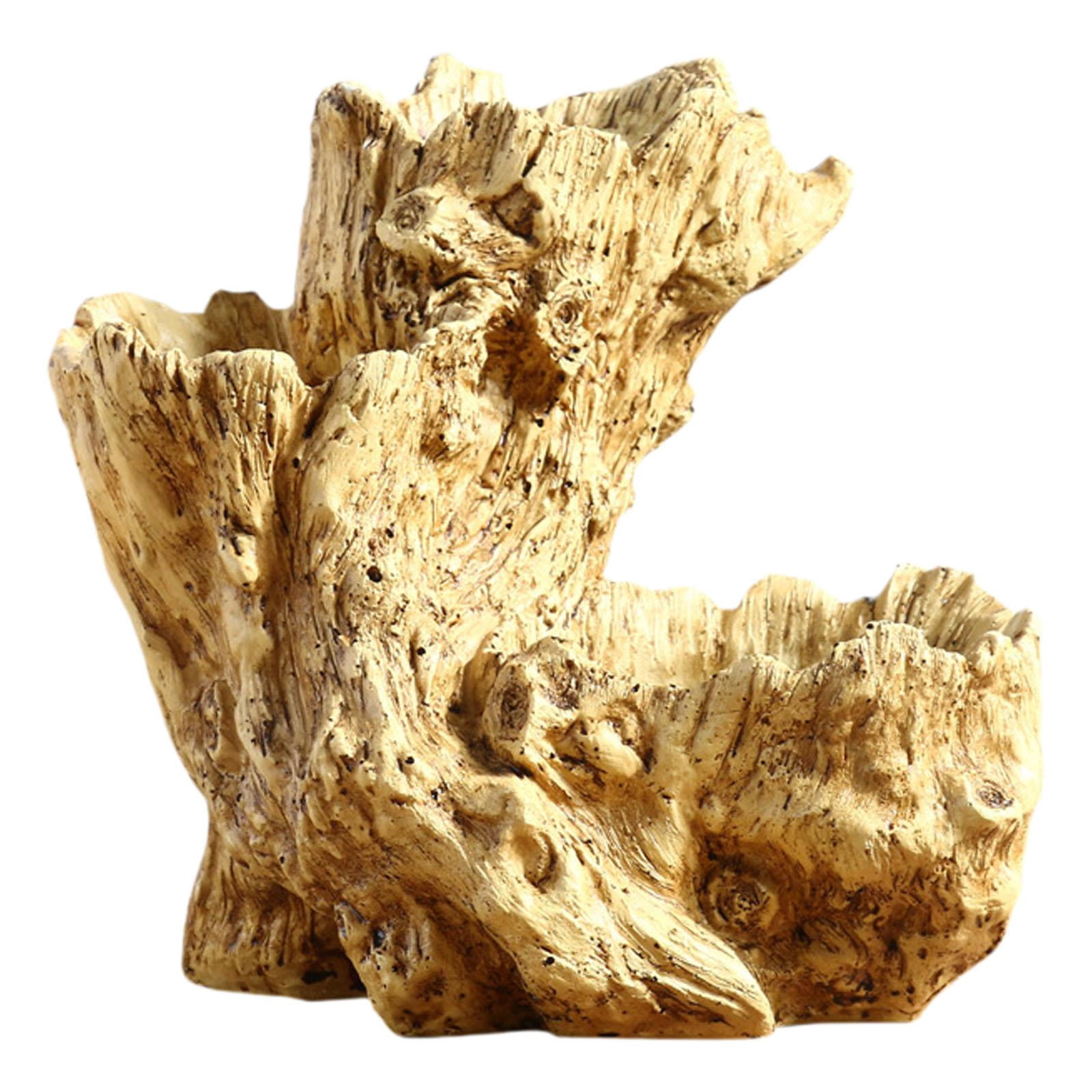 CarpNettore Planter Pot Artificial Driftwood Succulent Container for Bedroom Home Indoor