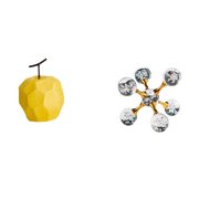 CarpNettore Porcelain Bubble Fruit Sphere Sculpture Ornament Collectible Tabletop Statue Geometric Decorative Decor for Festival Office Desk Shelf Living Room Home