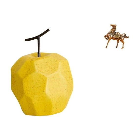 CarpNettore Porcelain Fruit Sculpture Ornament Collectible Table Statue Geometric Decor for Festival Office Horse Figurines Vintage Crafts Gift Ornament Sculpture for Desk Bedroom Shelf Home