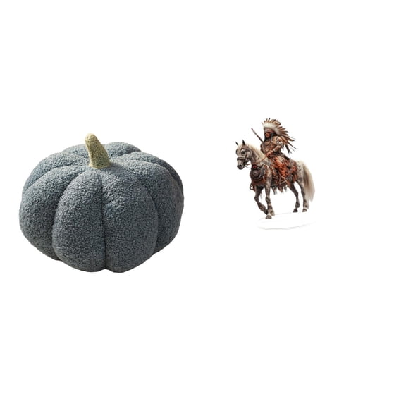 CarpNettore Pumpkin Plush Knight Acrylic Cushion Ornament for Festive Bedroom Sofa Table Centerpiece Waterproof Decorative Gift