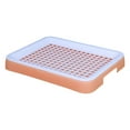 thumbnail image 1 of CarpNettore Rabbit Litter Tray Rabbit Toilet Portable with Grate Double Layer Guinea Pig Litter Pan Bunny Potty for Small Animals Ferrets Pink White, 1 of 7