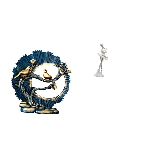 CarpNettore Resin Ballerina Dancing Girl Figurine Art Sculpture Ornament for House Living Room Bedroom Bookshelf Desk Fireplace Office Entrance Decor