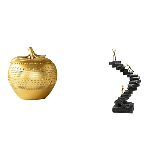 CarpNettore Resin Figurine Art Modern Sculpture Abstract Figure Ornament for Tabletop Bookshelf Dining Room Bedroom Office Decorative Objects Handicraft