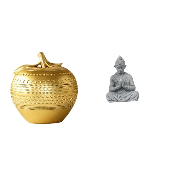 CarpNettore Resin Figurine Modern Fruit Statue Sculpture for Tabletop Bookshelf Dining Room Bedroom Office Monkey Buddha Figure Buddhist Collectible Miniature Sun Wukong Sculpture for Hotel