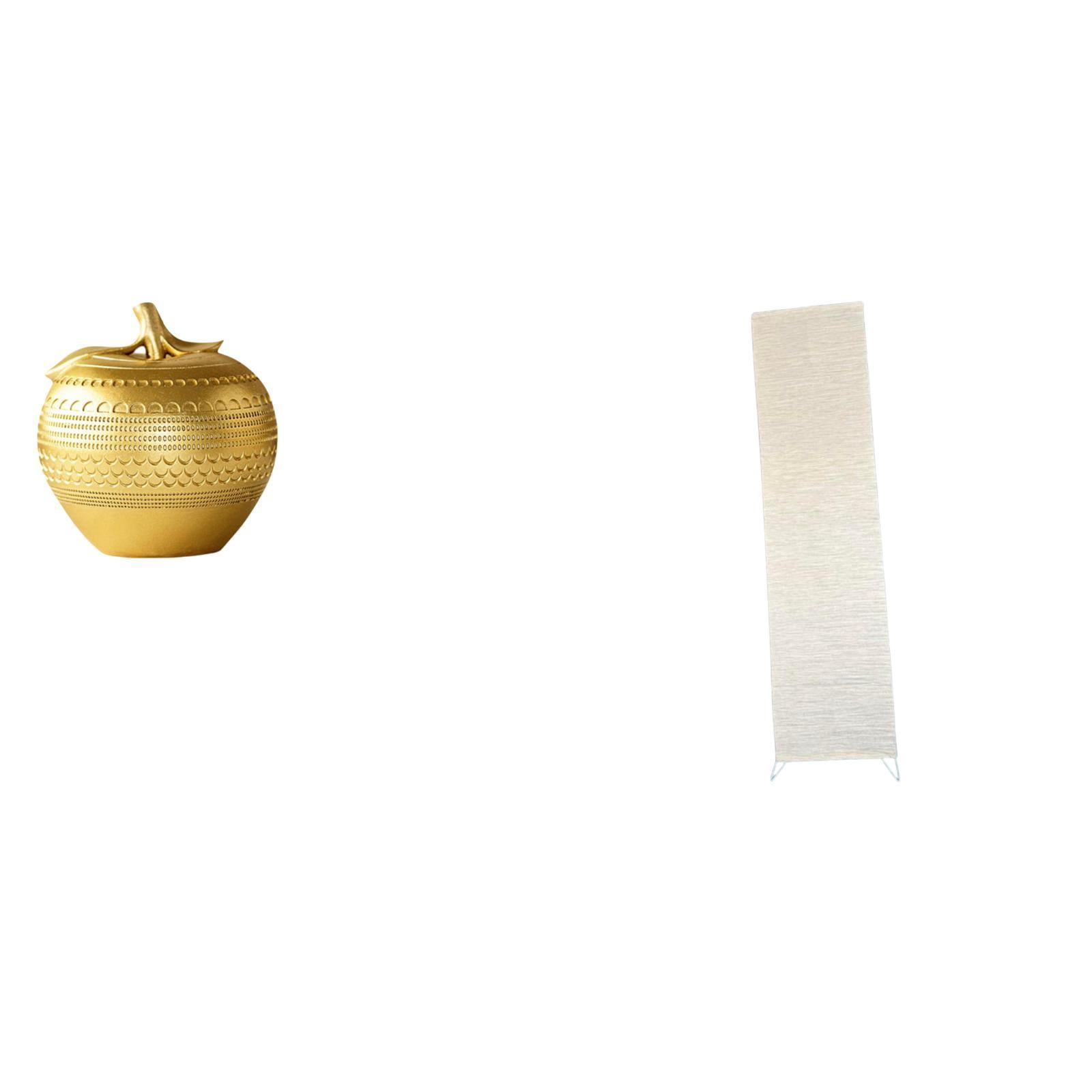 CarpNettore Resin Figurine Sculpture with Modern Fruit Art Design and Cozy Paper Floor Lamp Shade for Living Room Bedroom Office Decor