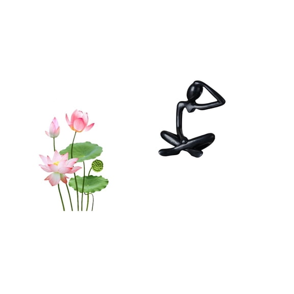 CarpNettore Retro Abstract Wall Art Sculpture PVC Sticker for Living Room Kitchen Sofa TV Background Modern Thinker Figurine Tabletop Ornament Home Decor