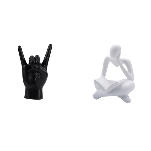 CarpNettore Rock Gesture Statue Abstract Reader Figurine Thinker Hand Sculpture Resin Human Figurine Decor Suitable for Home Decor Office Shelf Gift Giving Bedroo
