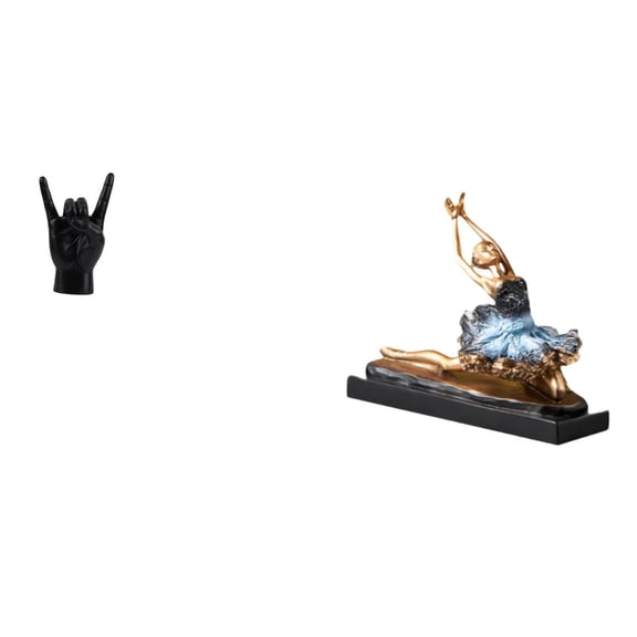 CarpNettore Rock Gesture Statue Resin Figurine Ballet Dancer Sculpture Modern Artwork Hand Finger Carving Suitable for Home Decor Office Cafe Restaurant Hotel Apa