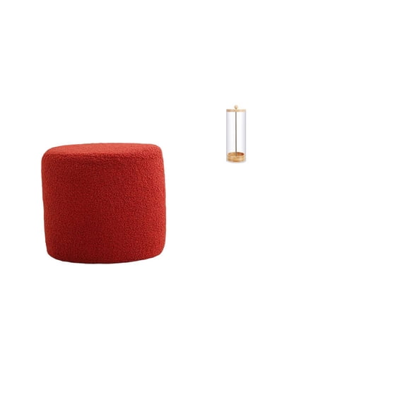 CarpNettore Round Ottoman Foot Rest Stool Bench Seat Chair Cylinder Sofa Tea Stool for Office Bedroom Nursery Apartment Straw Dispenser Holder Reusable Counter Transparent Organizer Drinking