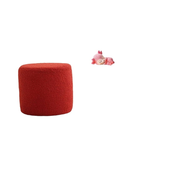 CarpNettore Round Ottoman Foot Rest Stool Bench Seat Chair Small Cylinder Sofa Tea Stool for Office Bedroom Nursery Apartment Resin Cute Sleeping Deer Statue Figurine Tabletop Decoration