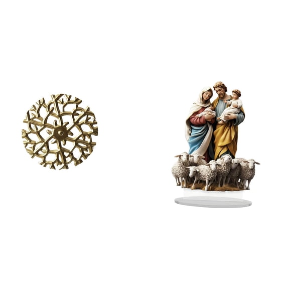 CarpNettore Rustic Scenic Metal Wall Art and 2D Acrylic Desktop Decor Unique Wrought Iron Statue Plaque Tabletop Ornament for Office Living Room Holiday Home