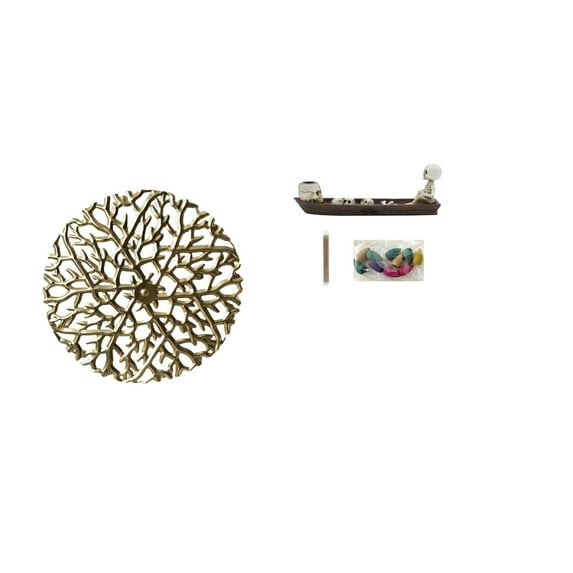 CarpNettore Rustic Scenic Metal Wall Art Sculpture with Wrought Iron Skull Ship Statue Plaque 3D Hanging Pendants Halloween Incense Burner Tabletop Ornament for Office Living Room Cabinet