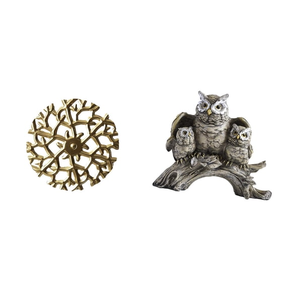 CarpNettore Rustic Scenic Wrought Iron Owl Sculpture Wall Art Decorations 3D Hanging Pendants Modern Animal Statue Plaque for Office Living Room Cabinet Decor