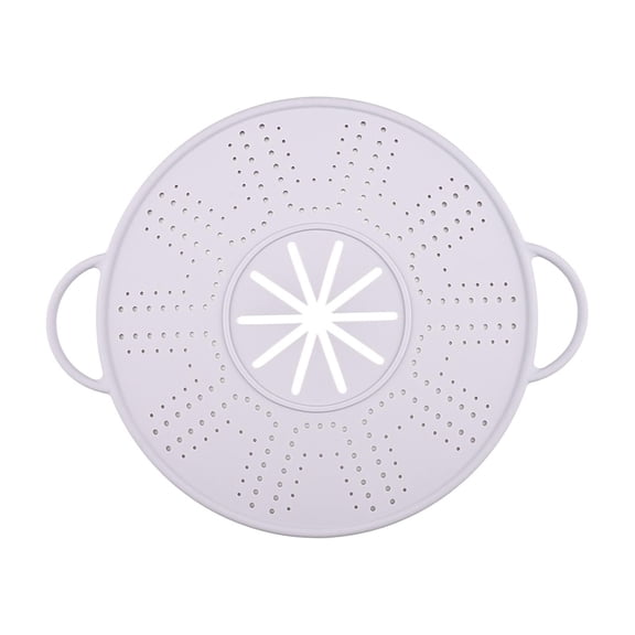 CarpNettore Silicone Spill Stopper Lid Round Oil Splash Guard Mat for Restaurant Cooking Purple