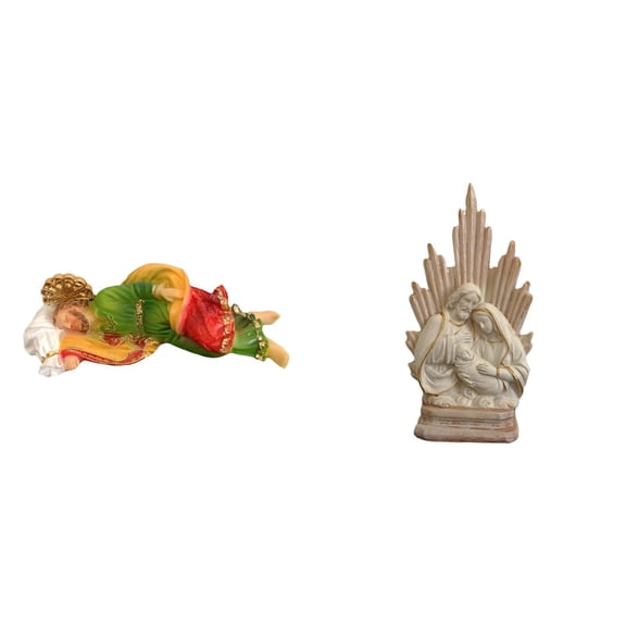 CarpNettore Sleeping Joseph Statue Holy Family Classic Christian Catholic Sculpture Resin Figurine for Tabletop Desk Office Car Home Decoration