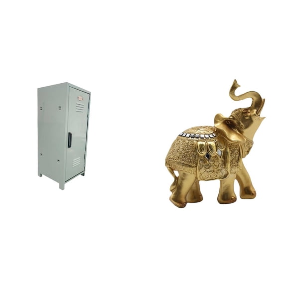 CarpNettore Space Saving Organizer Cabinet for Home Keys and Decorative Elephant Statue Resin Art Sculpture for Bedroom Desk Shelf Storage